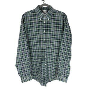 Brooks Brothers Plaid Button Down Shirt 100% Supima Cotton Casual Preppy Size M
